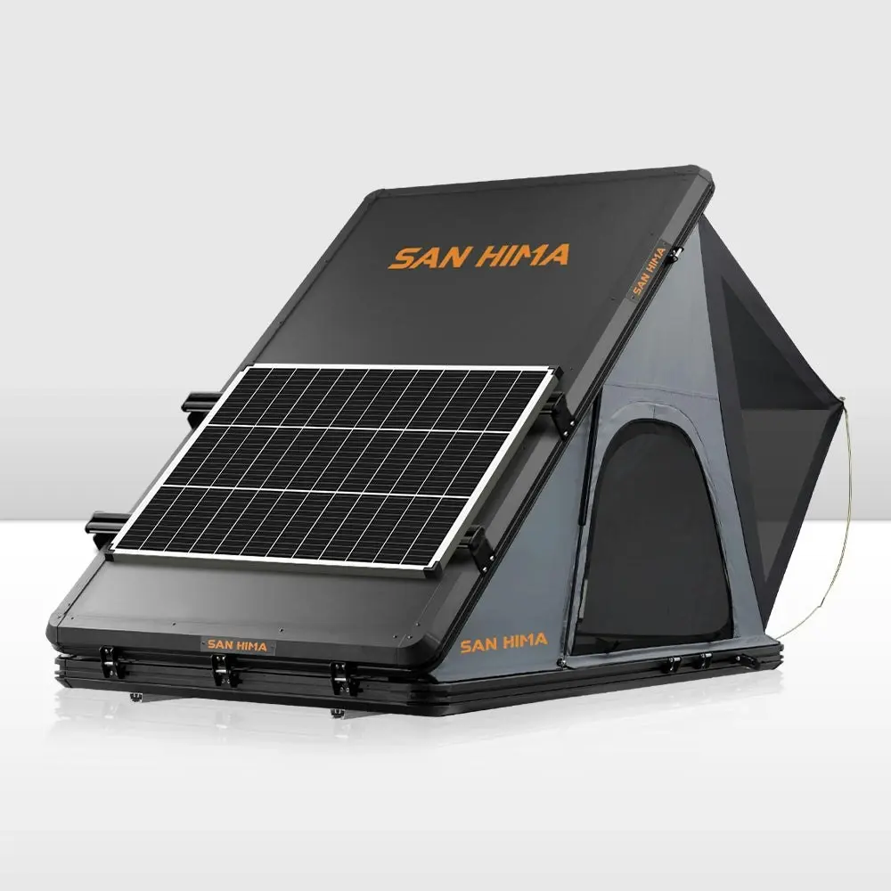 San Hima Kalbarri Roof Top Tent Hardshell With Roof Rack + 130W Solar Panel