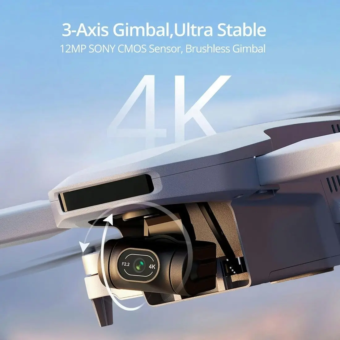 Potensic ATOM 3-Axis Gimbal 4K GPS Drone Fly More Combo (Bonus: 64GB SD Card)