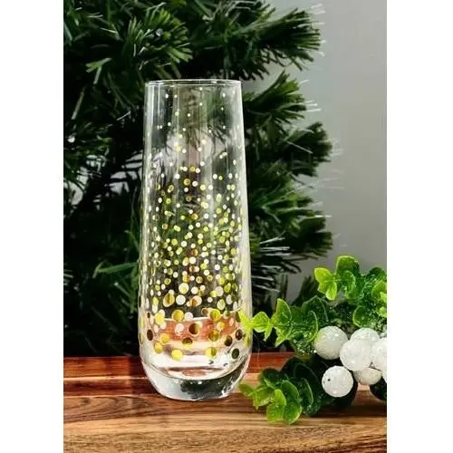 Stemless Glass Flute - Gold Foil Decal