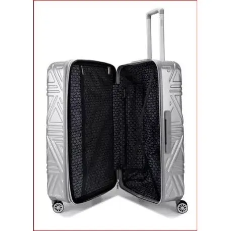 Badgley Mischka Luxury Trolley Luggage Suitcase - Small Silver