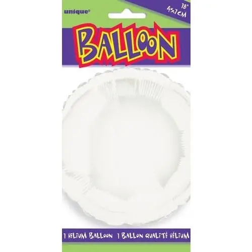 White Round - Foil Balloon