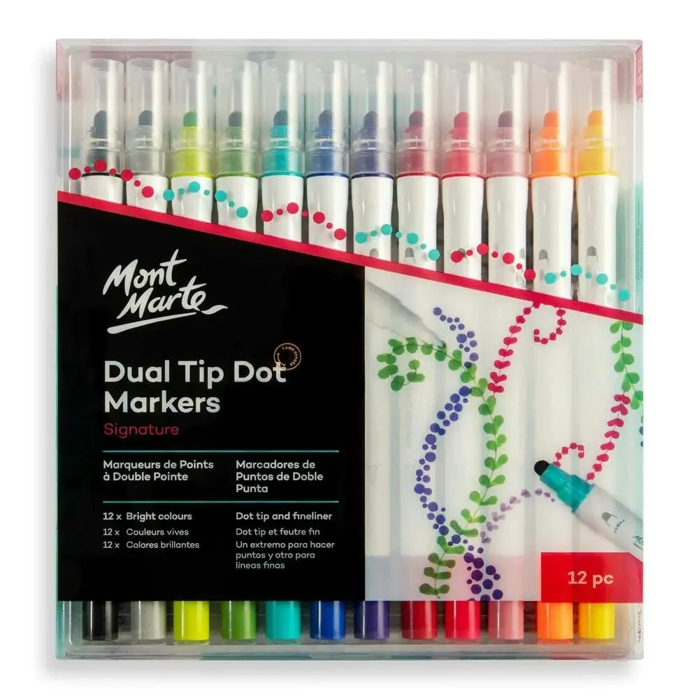 Mont Marte Dot Markers Dual Tip 12pc