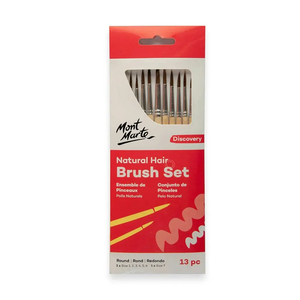 Mont Marte - Natural Hair Round Brush Set