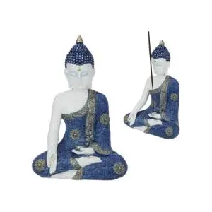 Blue Rulai Buddha with Lattice Finish