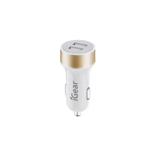 iGear Car Charger USB - White & Gold