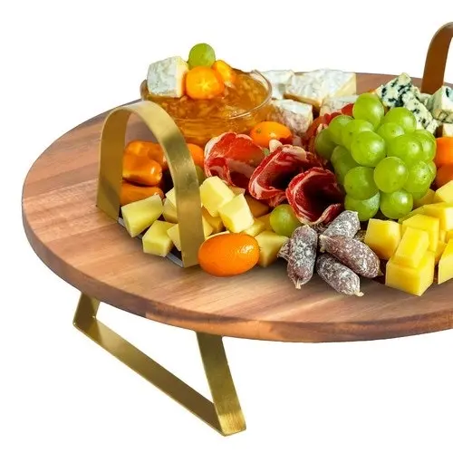 Deluxe Acacia Timber Serving Board with Stand