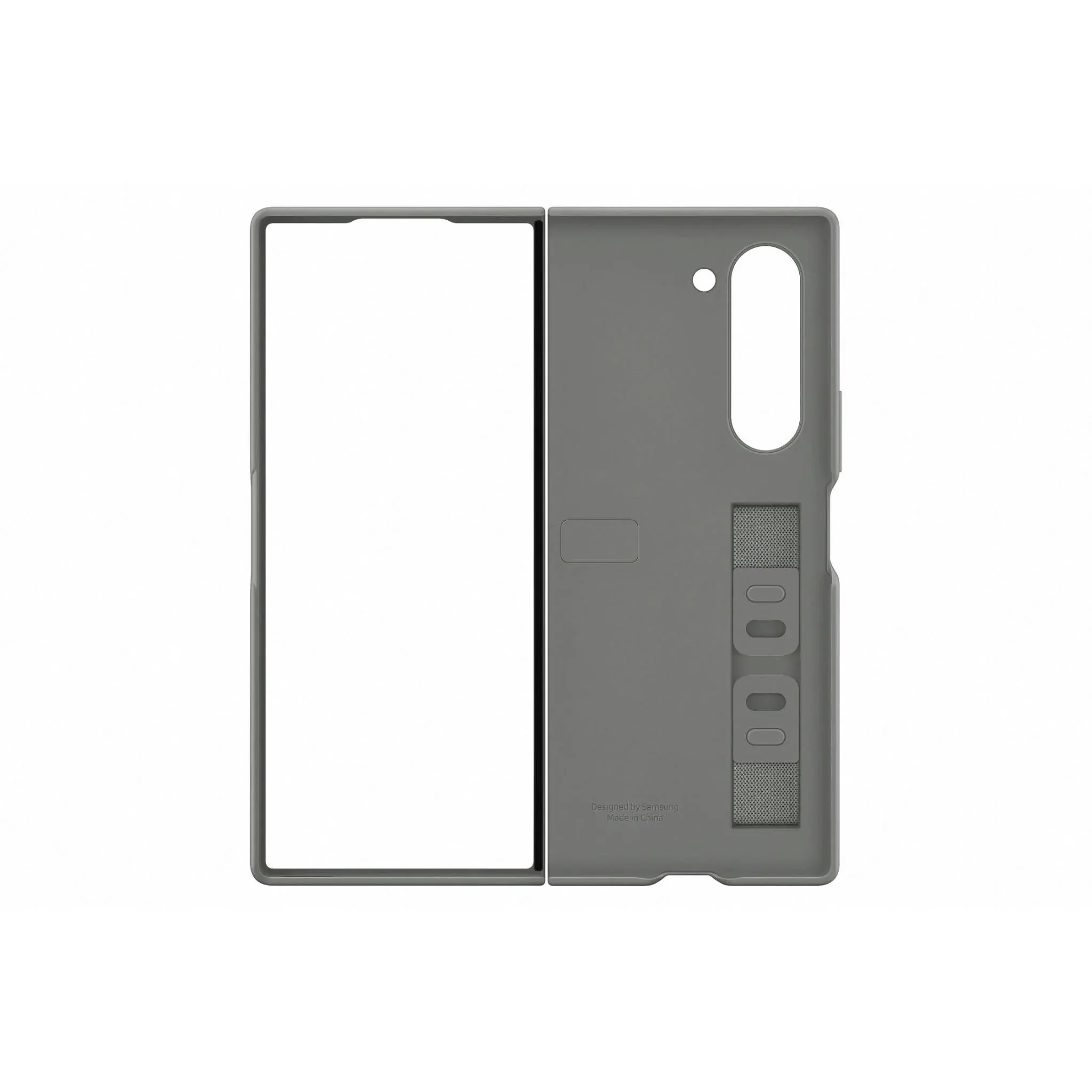 Samsung Silicone Stand Case W/ Grip For Galaxy Z Fold6 - Grey