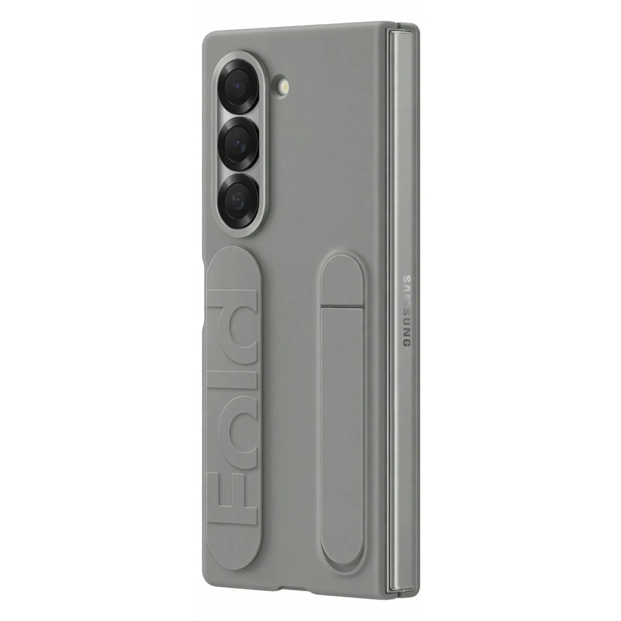 Samsung Silicone Stand Case W/ Grip For Galaxy Z Fold6 - Grey