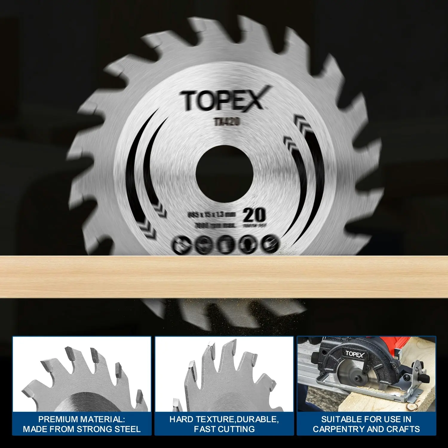 Topex Circular Saw Blade 85mm Cutting Wood Blade