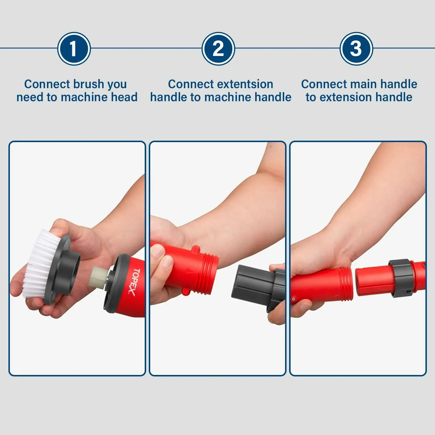 Topex Cordless Power Scrubber Combo: 20V Scrubber Brush + 4V MAX Cleaning Brush w/ Brush Heads