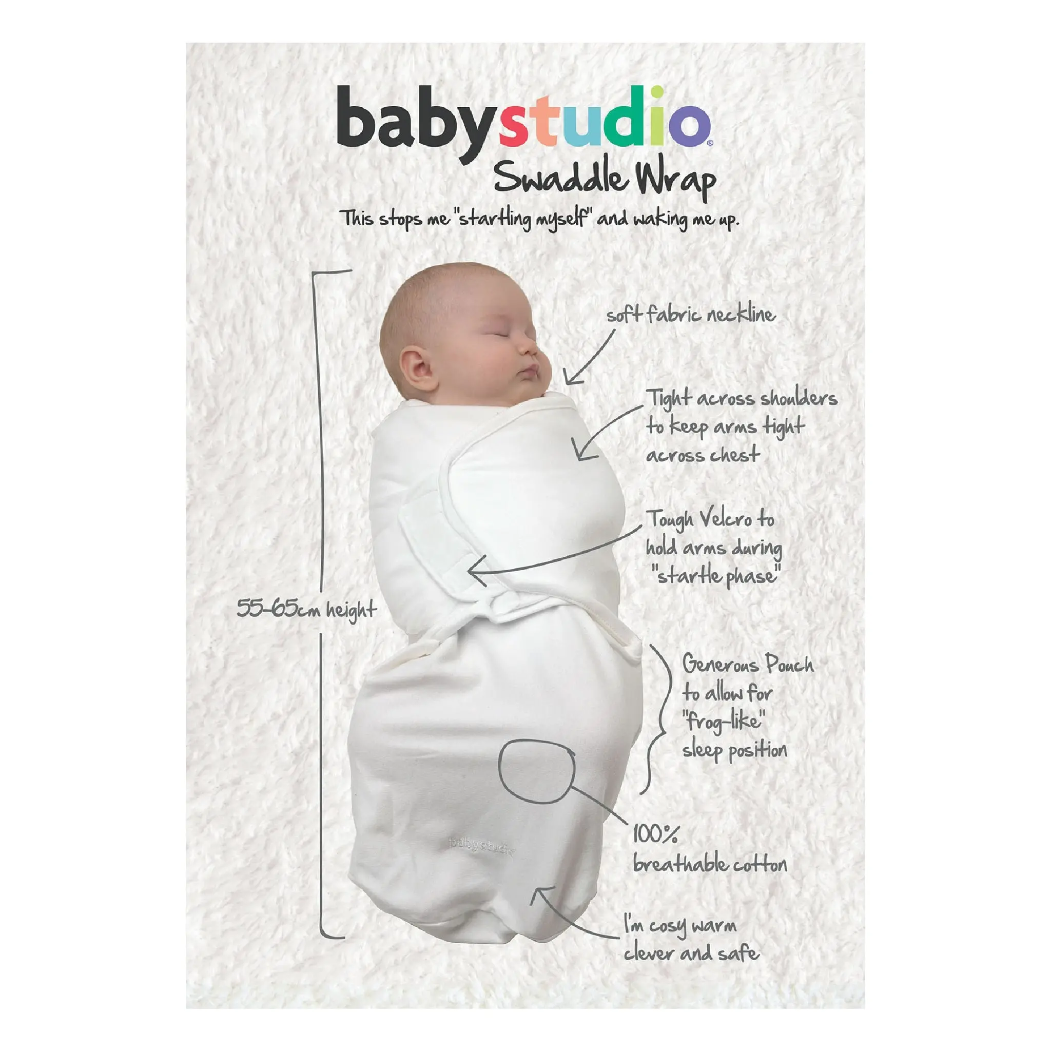 babystudio Dusty Pink Bamboo SwaddleWrap 0.5 TOG