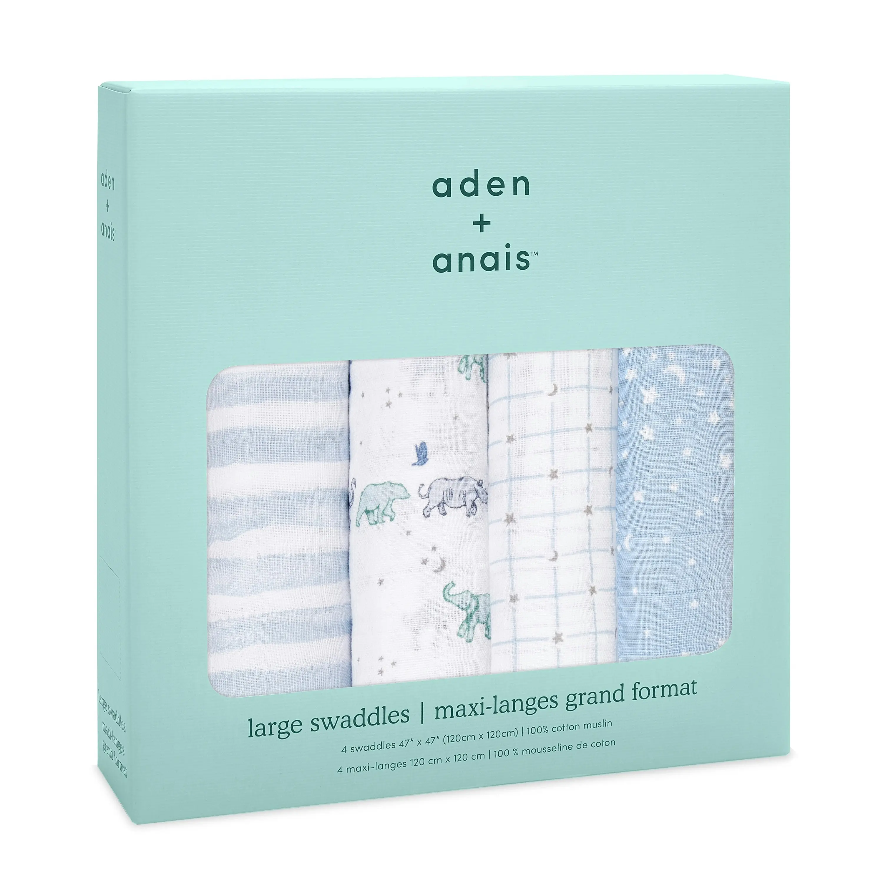 Aden + Anais rising star 4-pack muslin swaddles