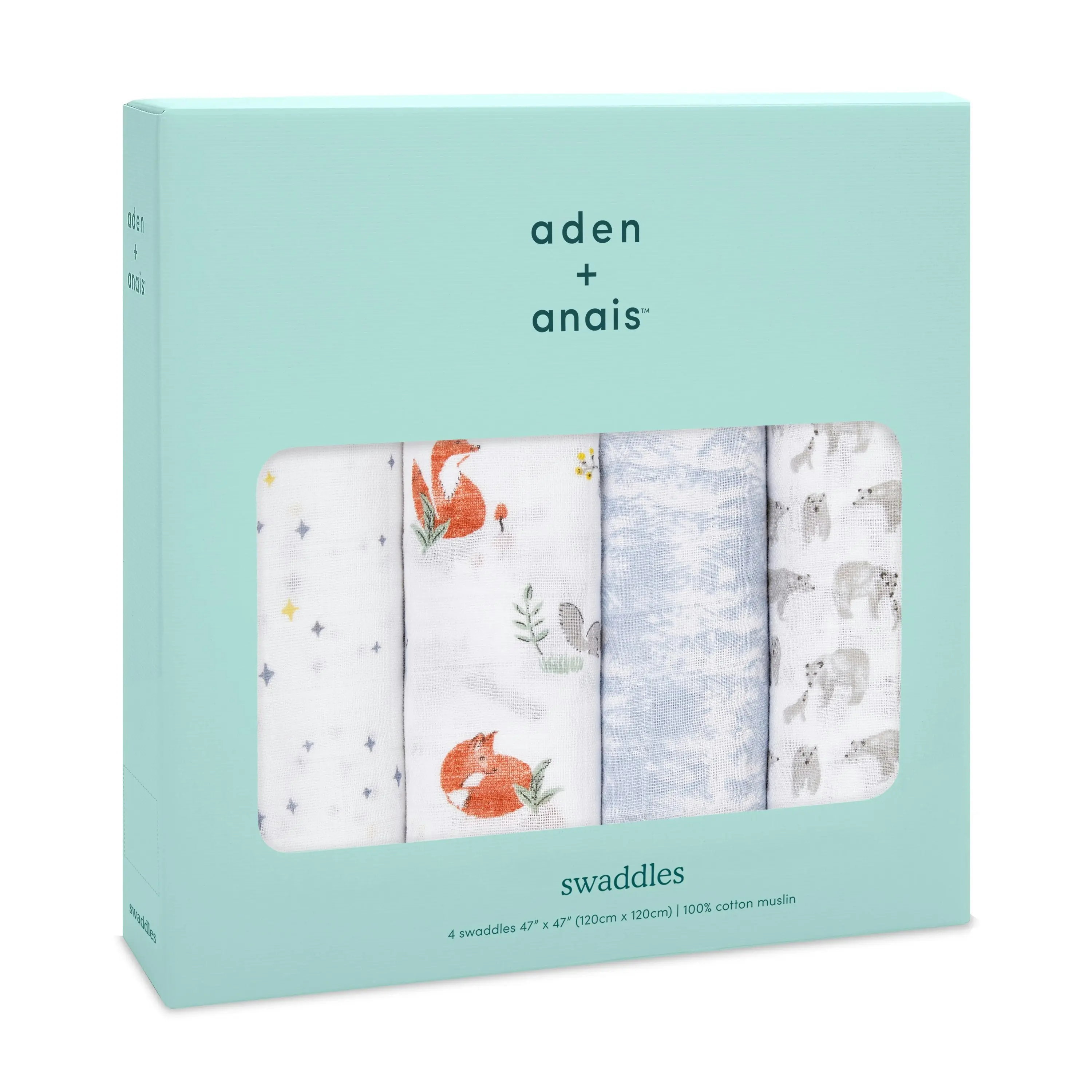 Aden + Anais naturally 4-pack muslin swaddles