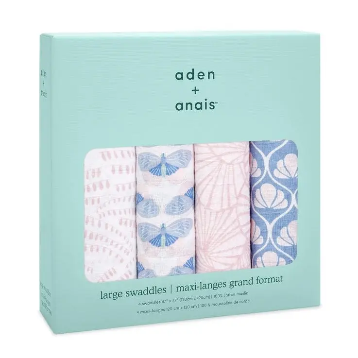 Aden + Anais Deco classic 4pk swaddles