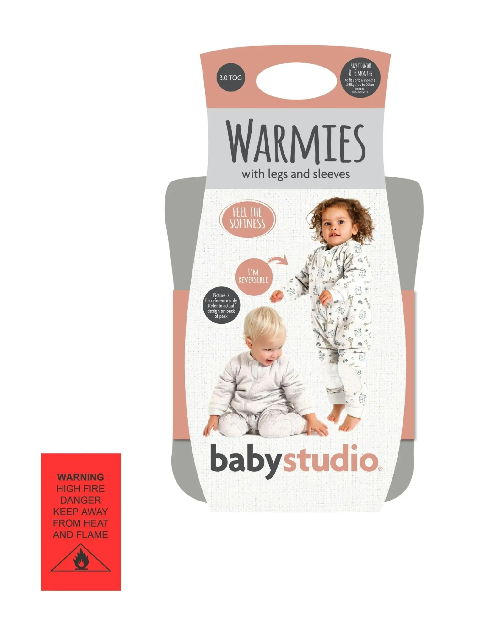 babystudio warmies cotton sleeveless sleeping bag with legs 2.5 TOG - dusty pink/pink stars