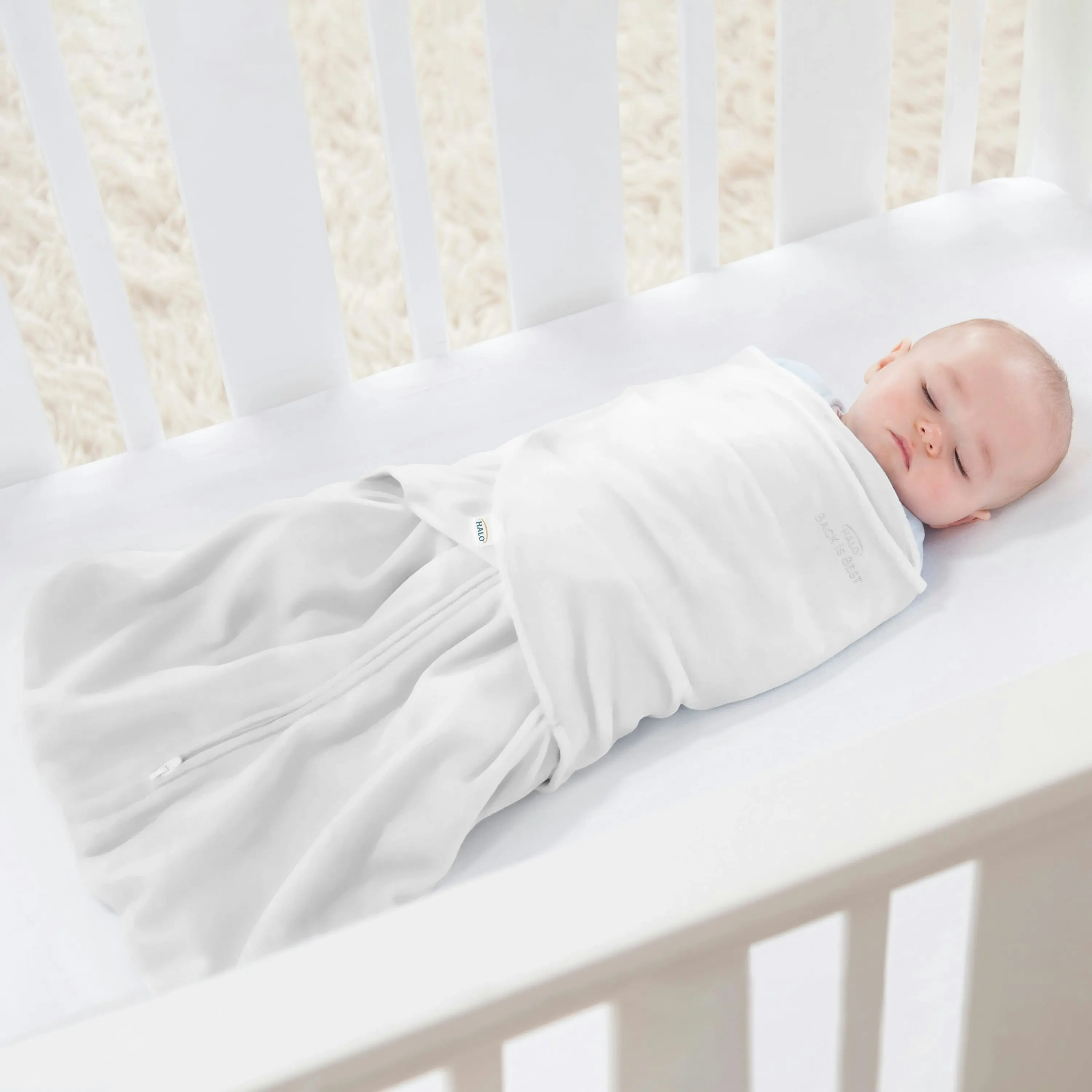 HALO® SleepSack® Swaddle (3-6M) 1.5 TOG - White