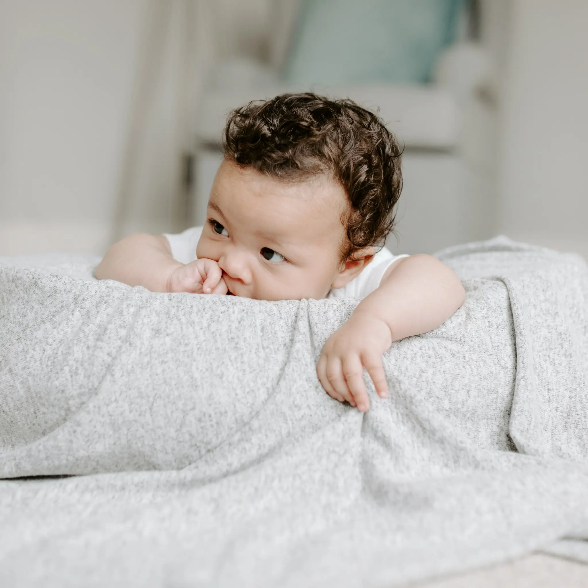 Aden + Anais heather grey snug knit swaddle blanket