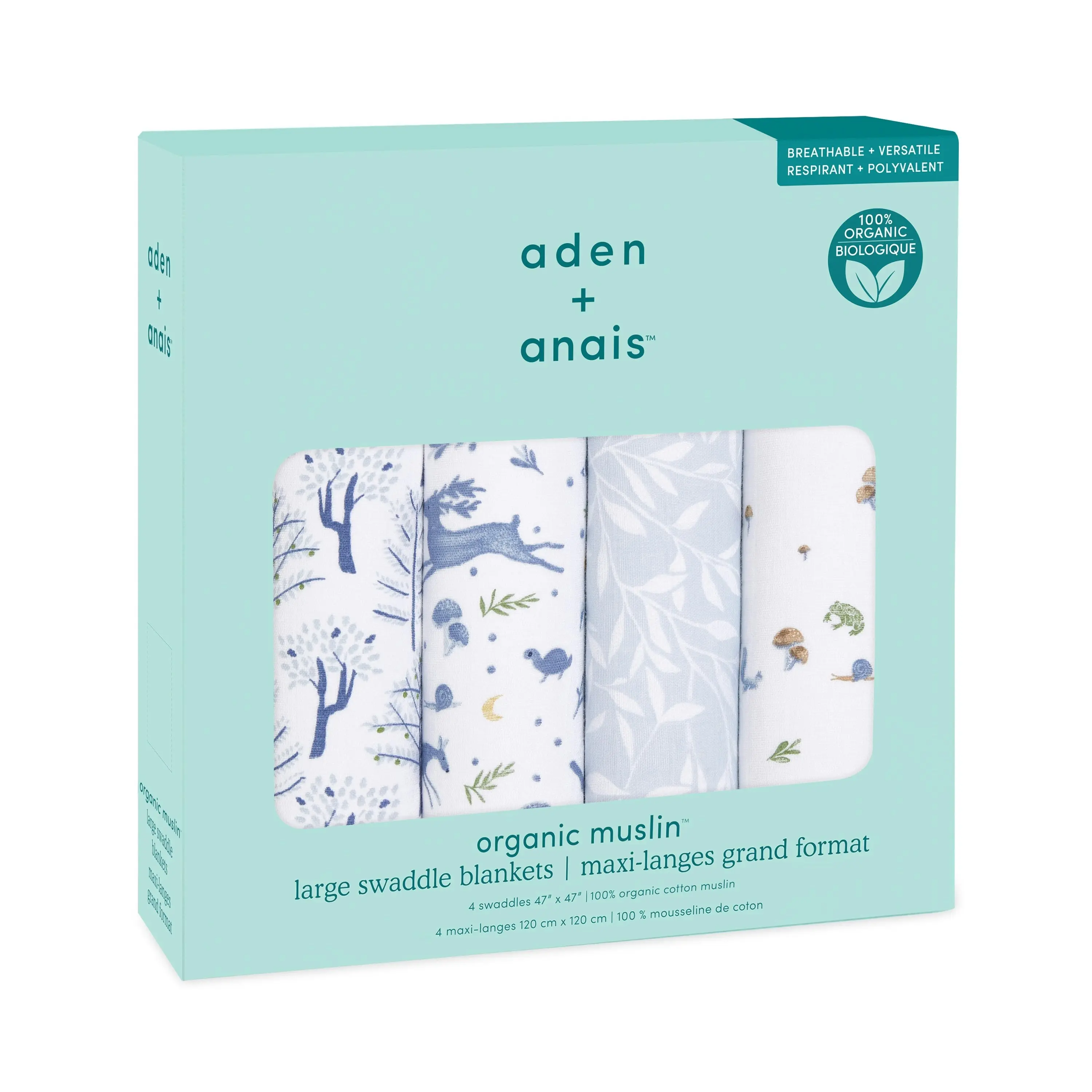 Aden + Anais outdoors ORGANIC 4-pack swaddles