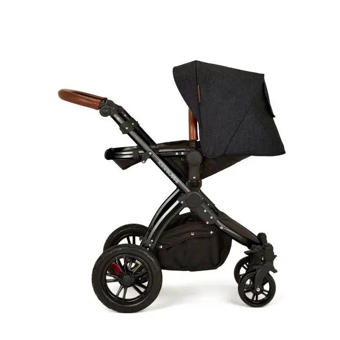 Stomp V3 All In One Four Wheel Pram (AUS) - Black / Black / Tan