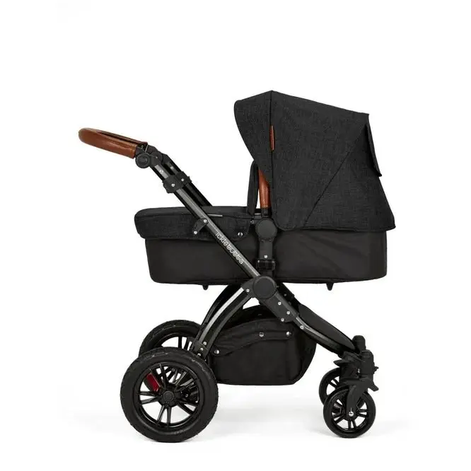 Stomp V3 All In One Four Wheel Pram (AUS) - Black / Black / Tan