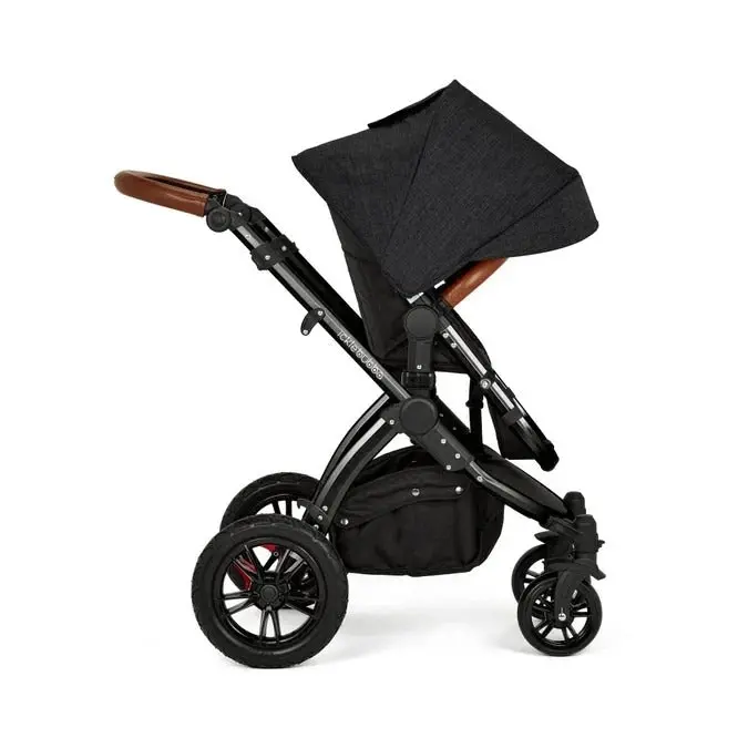 Stomp V3 All In One Four Wheel Pram (AUS) - Black / Black / Tan