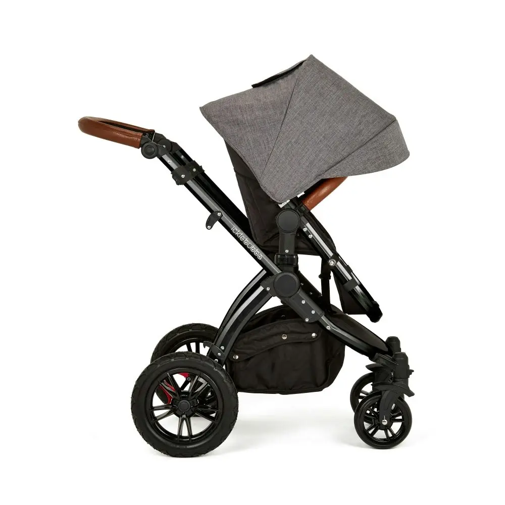 Stomp V3 All In One Four Wheel Pram (AUS) - Black / Graphite Grey / Tan