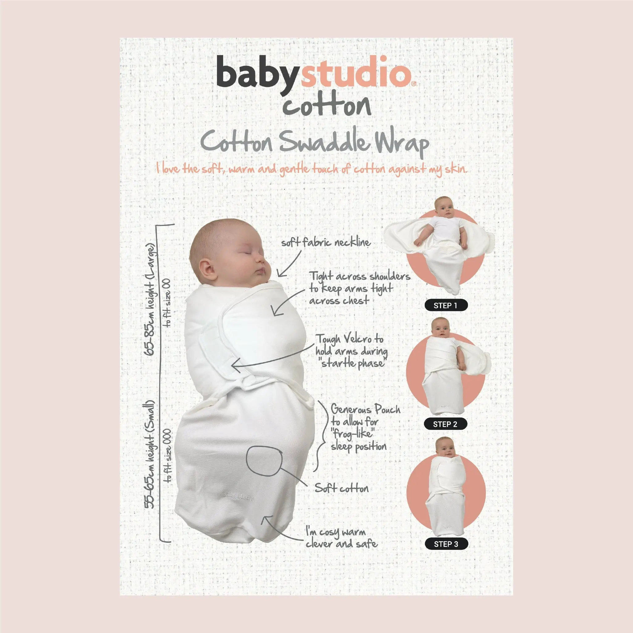 babystudio bamboo swaddle wrap 0.5 TOG