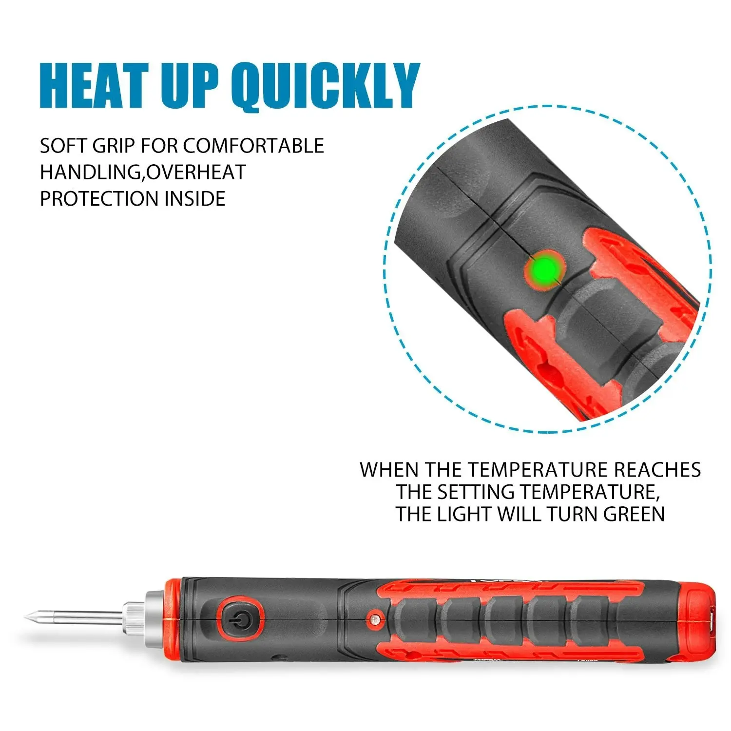 Topex 4V Max Cordless Soldering Iron with Rechargeable Lithium-Ion Battery