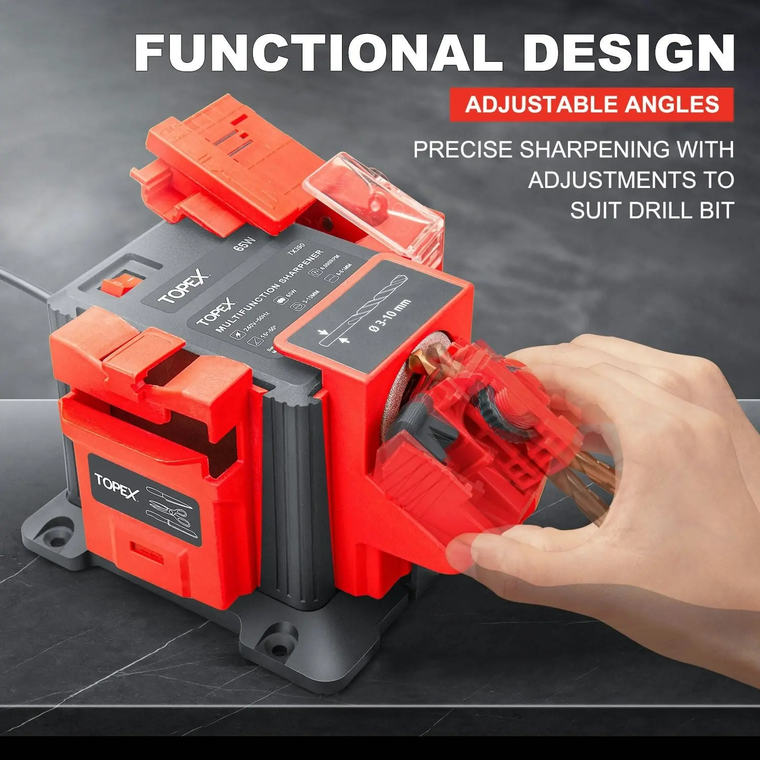 Topex 65W Electric Multifunction Sharpener SAA Drill Bit Knives Scissors Chisel