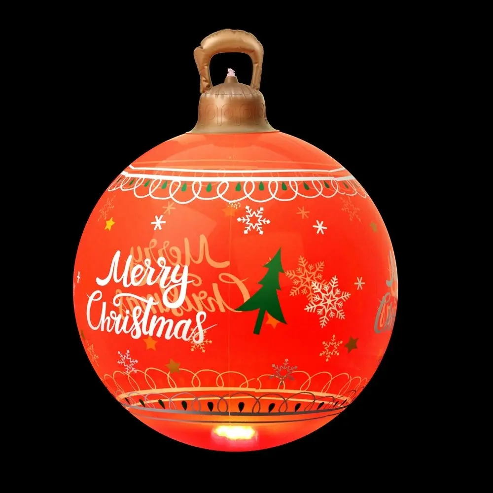 Jingle Jollys Christmas Inflatable Ball Led 60cm Decoration Giant Bauble Red