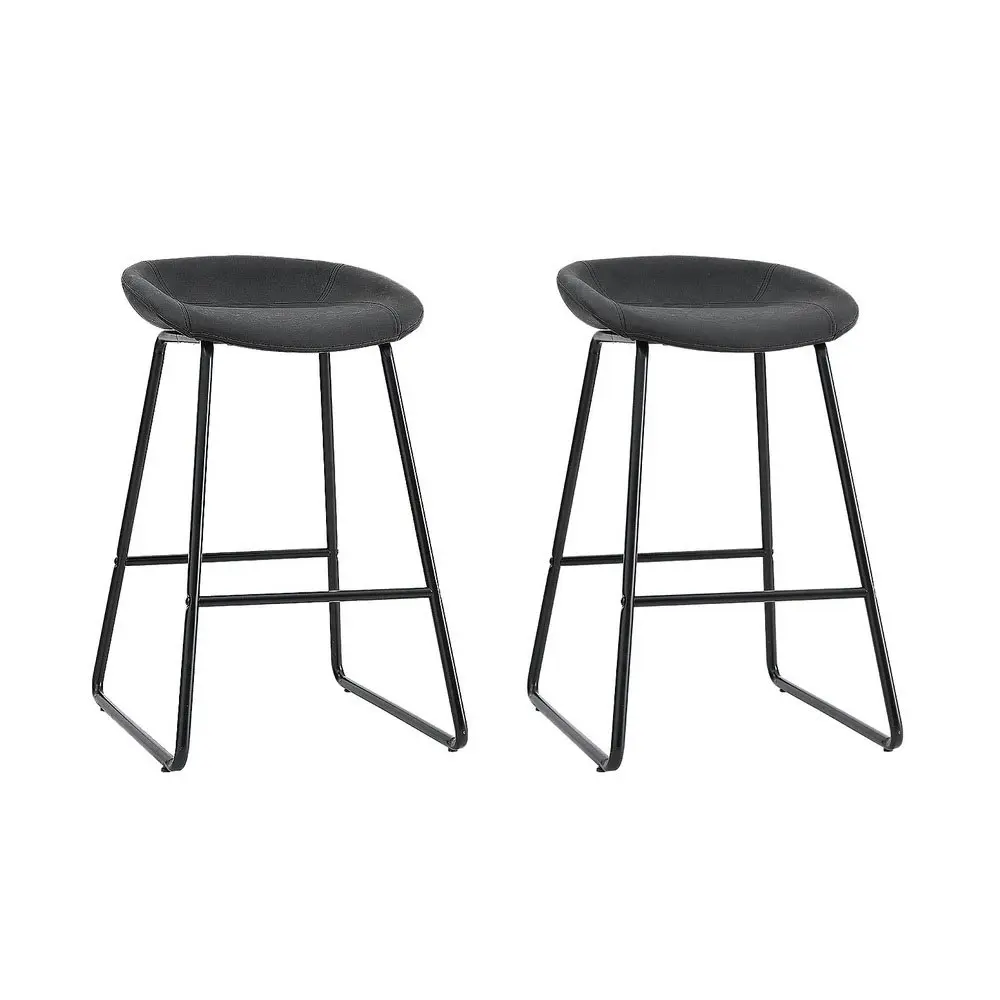 Artiss 2x Bar Stools Kitchen Dining Chairs Counter Stool PU Leather Metal