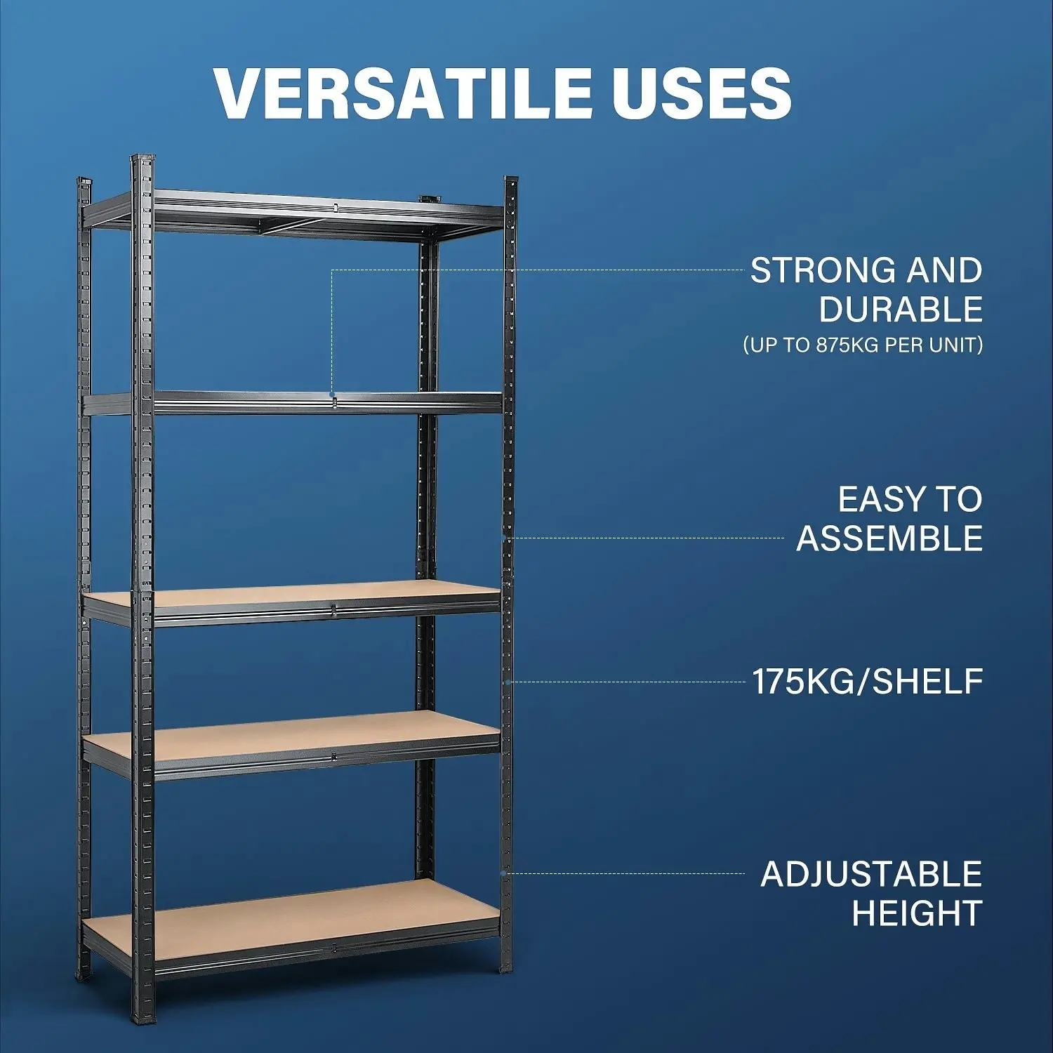 MasterSpec Garage Shelving Warehouse Shelf unit Storage Rack 1.8x0.9m