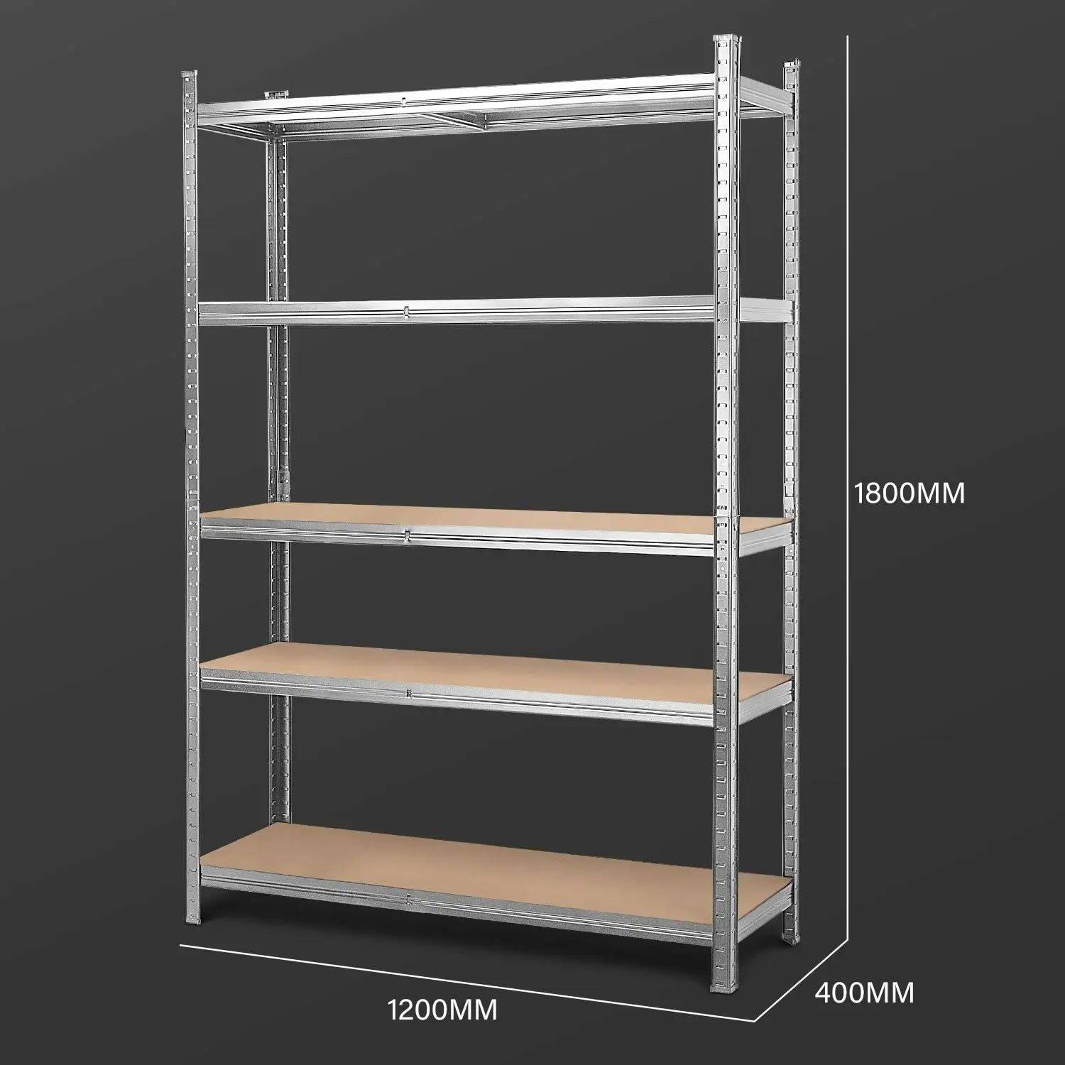 MasterSpec 5-Tier Garage Shelving 1800x1200x400mm Warehouse Rack Shelf Storage Rack Garage Shelves