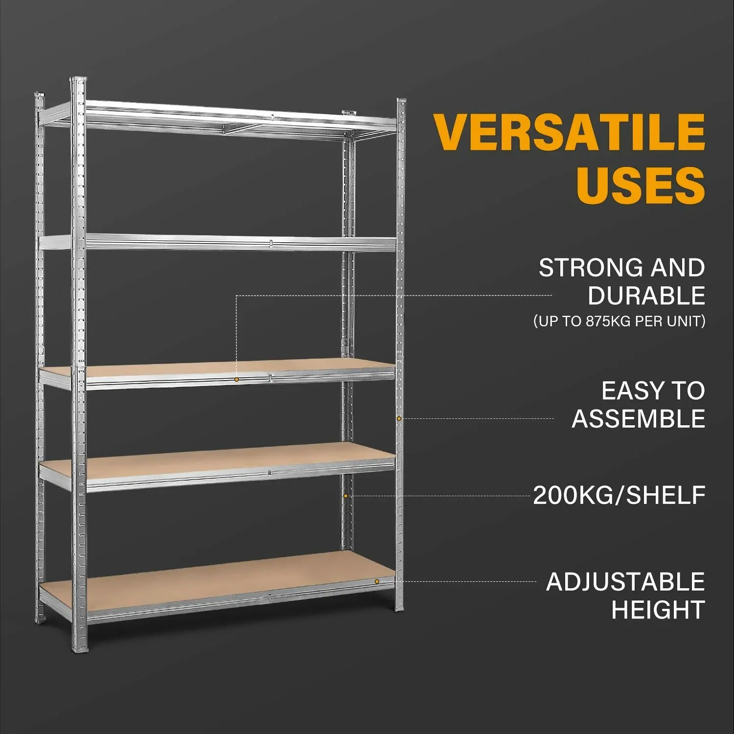 MasterSpec 5-Tier Garage Shelving 1800x1200x400mm Warehouse Rack Shelf Storage Rack Garage Shelves