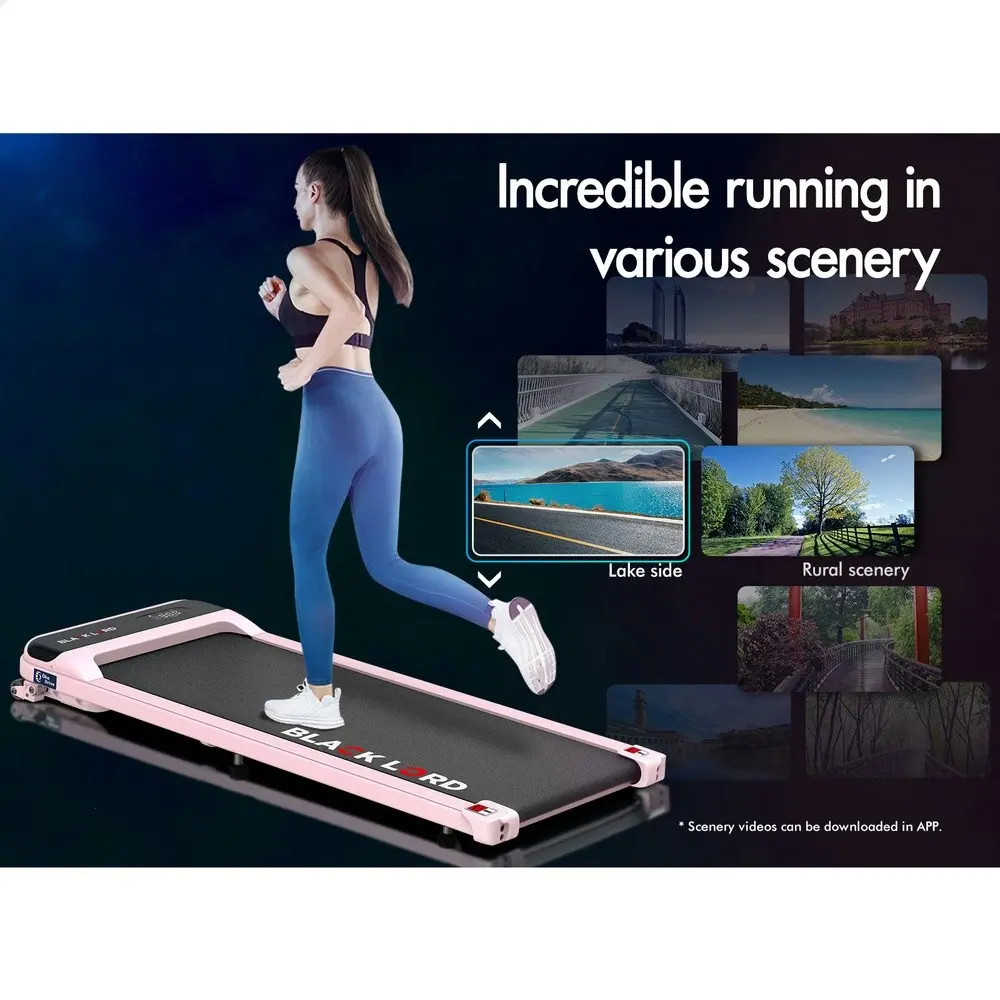 Black Lord Treadmill Electric Walking Pad Home Office Gym Fitness Incline MS2 Pink