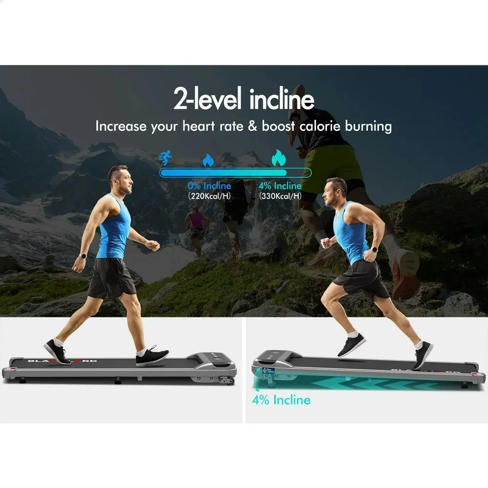 Black Lord Treadmill Electric Walking Pad Home Office Gym Fitness Incline MS2 Silver