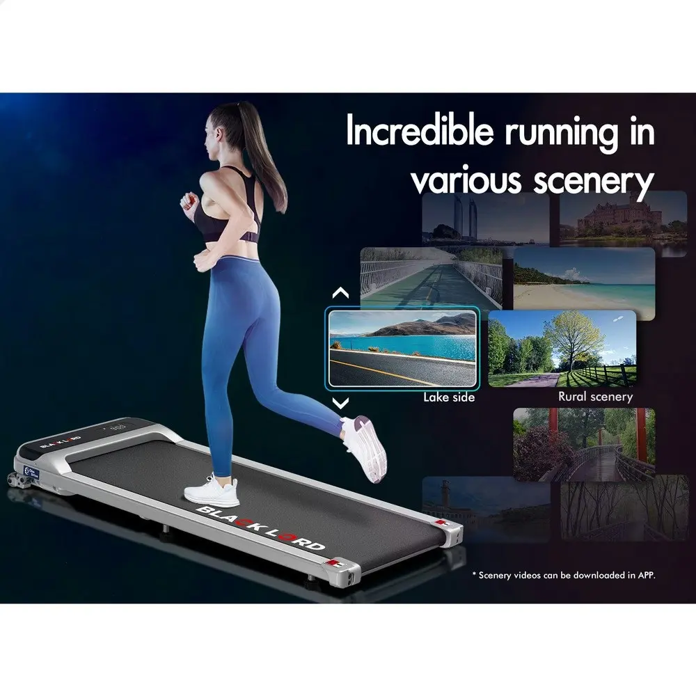 Black Lord Treadmill Electric Walking Pad Home Office Gym Fitness Incline MS2 Silver