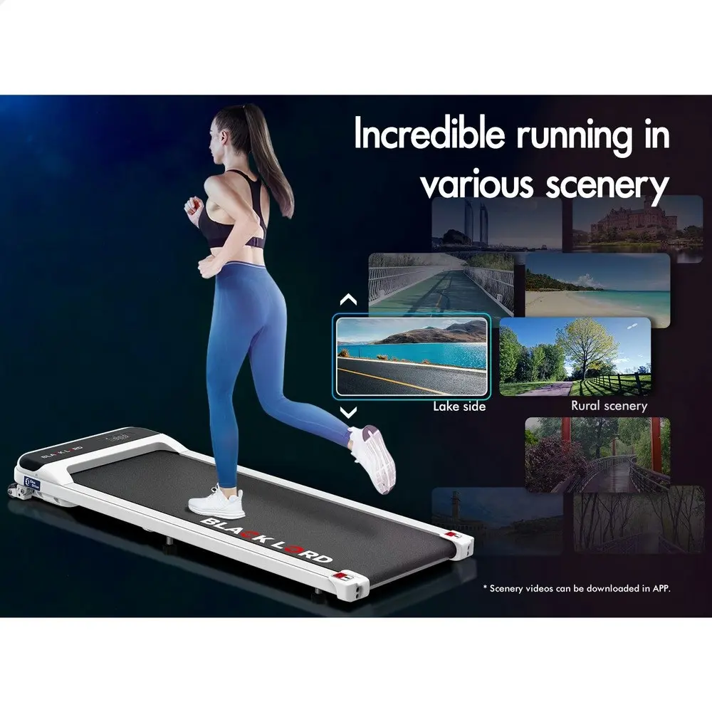 Black Lord Treadmill Electric Walking Pad Home Office Gym Fitness Incline MS2 White