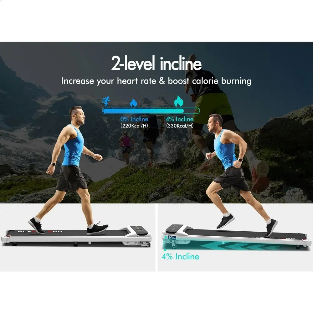 Black Lord Treadmill Electric Walking Pad Home Office Gym Fitness Incline MS2 White