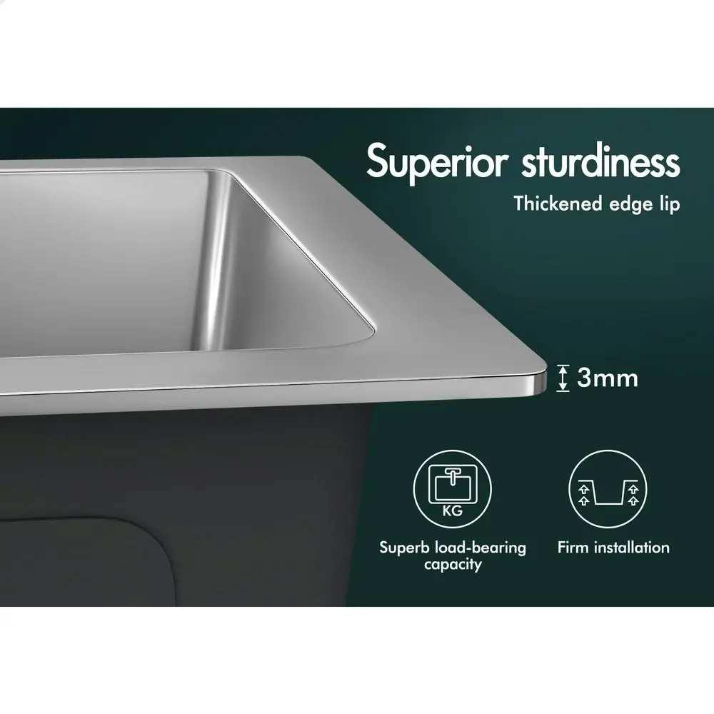 Alfordson Kitchen Sink Stainless Steel Drop in Flush Under Mount Basin 340X310MM