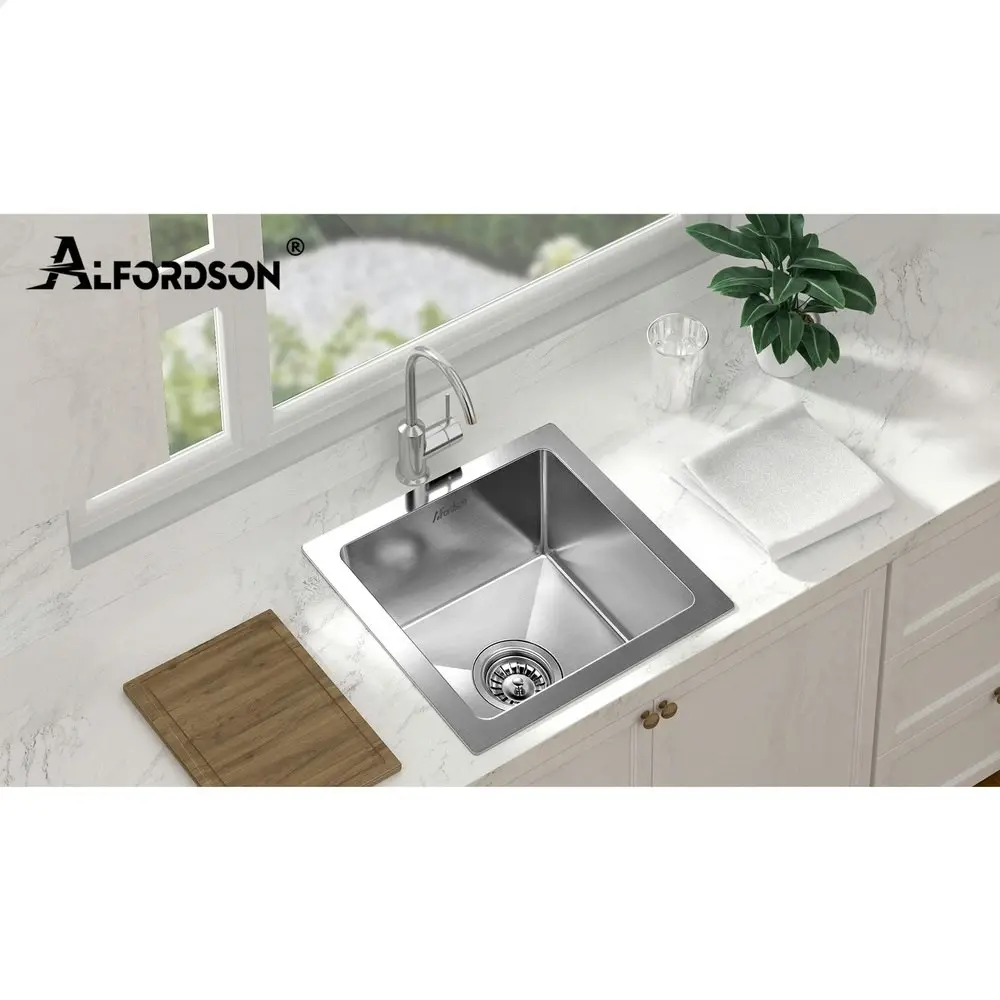 Alfordson Kitchen Sink Stainless Steel Drop in Flush Under Mount Basin 340X310MM