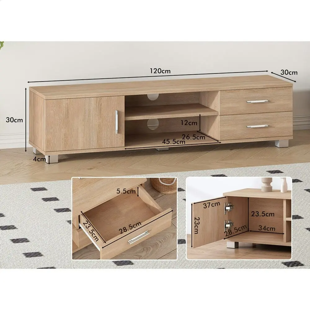 Alfordson Entertainment Unit Cabinet 120cm Oak