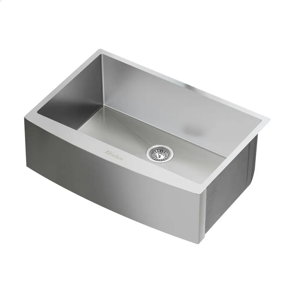 Alfordson Farmhouse Kitchen Sink Basin Stainless Steel Under Mount Single Bowl 810X500MM