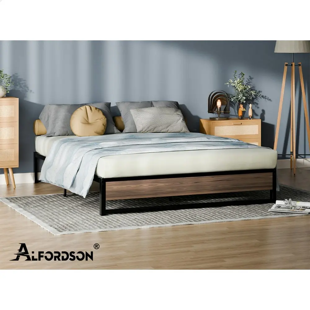 Alfordson Metal Bed Frame Double Size Mattress Base Platform Foundation Wood