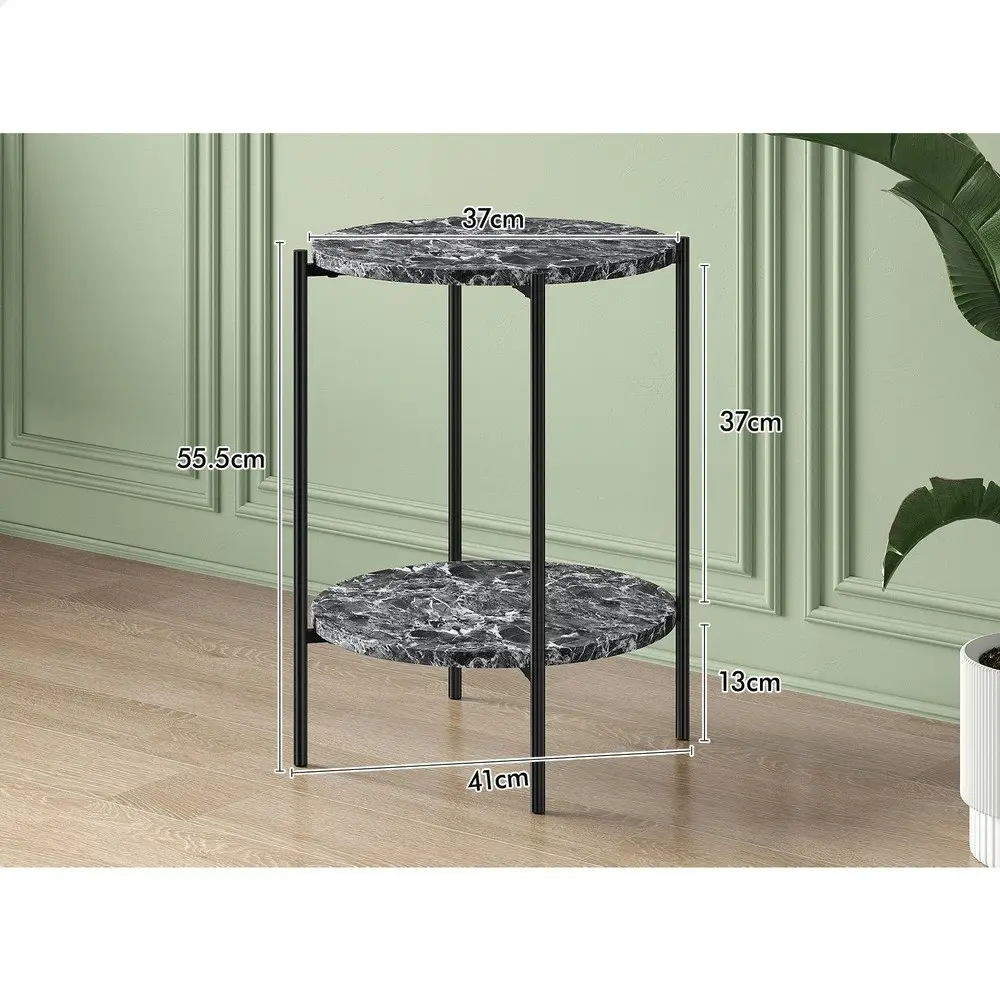 Alfordson Side Table Sofa End Bedside Nightstand Grey