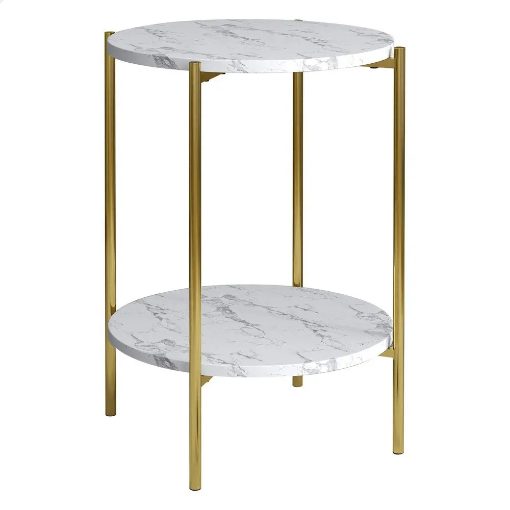 Alfordson Side Table Sofa End Bedside Nightstand Gold