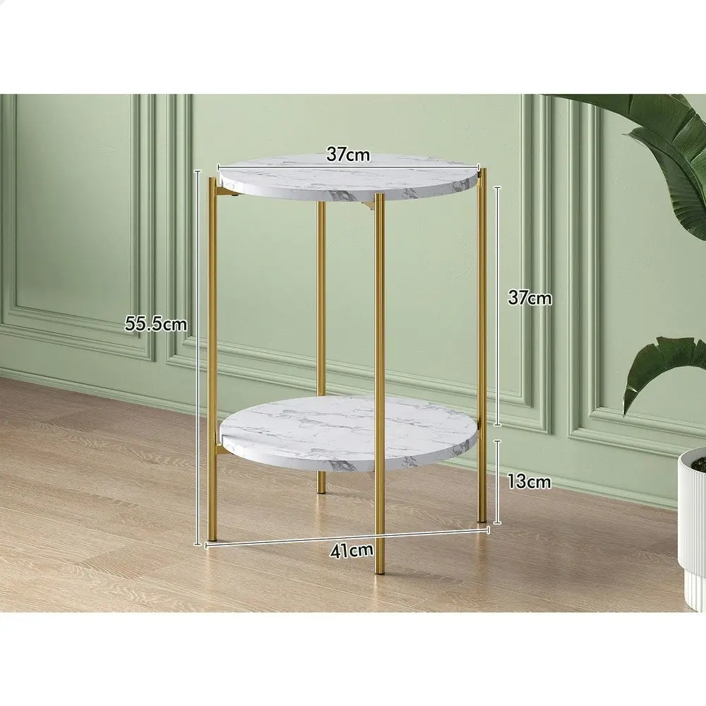 Alfordson Side Table Sofa End Bedside Nightstand Gold