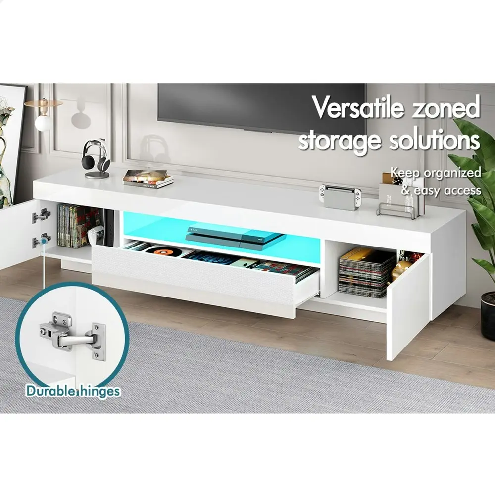 Alfordson Entertainment Unit Gloss White 180cm