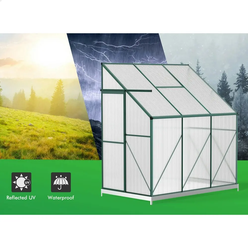 Alfordson Greenhouse Aluminium Polycarbonate Garden Storage Shed 1.9x1.3M