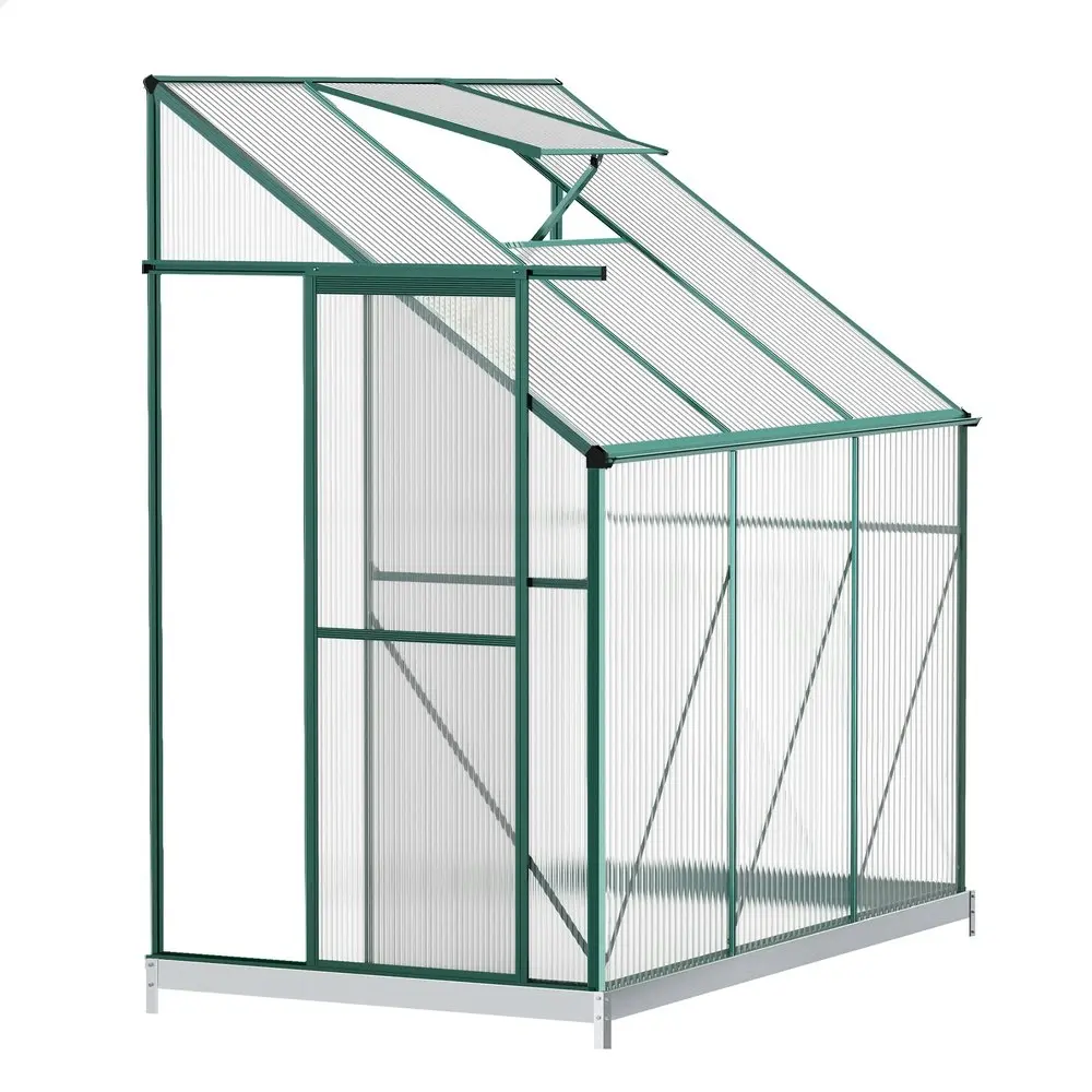 Alfordson Greenhouse Aluminium Polycarbonate Garden Storage Shed 1.9x1.3M